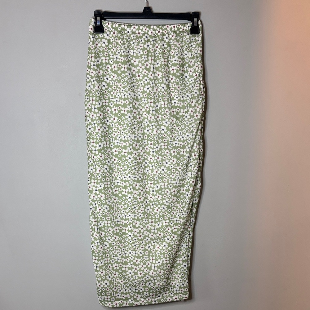 Floral Green Maxi Skirt